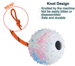 Balle Nevperish en action avec corde, permet de lancer plus loin lors des sessions.