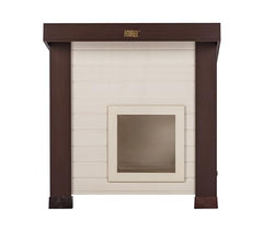 Porte en vinyle double du Albany protégeant des vents tout en restant accessible.