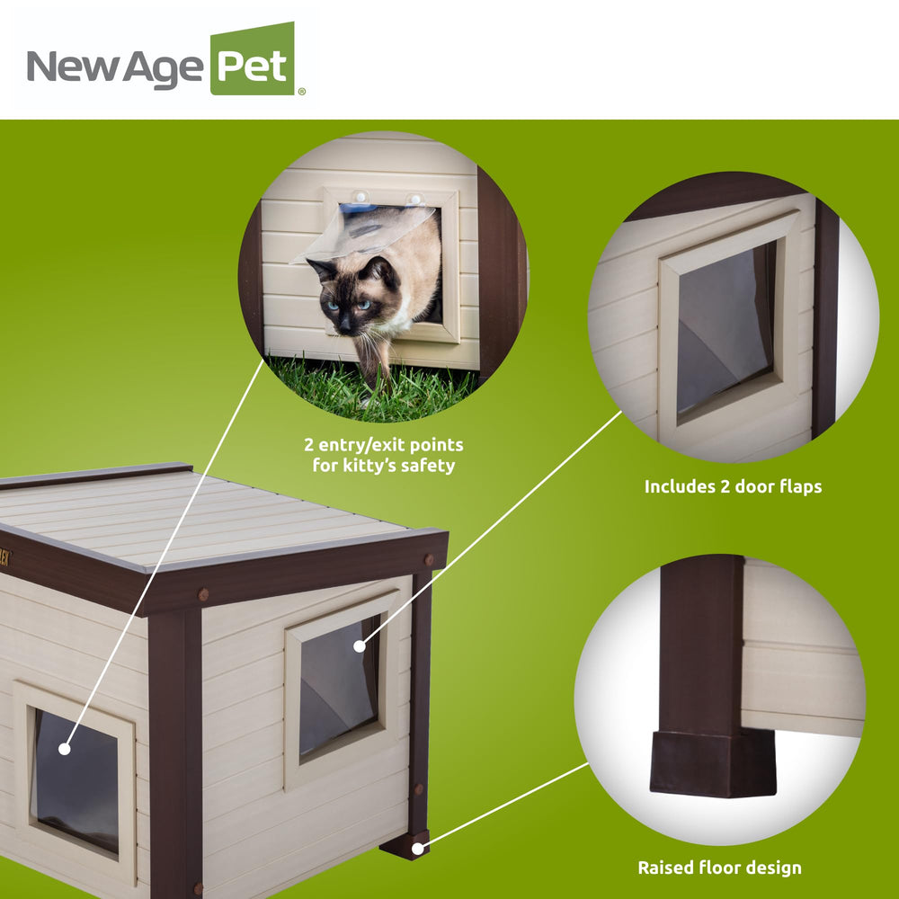Espace intérieur ventilé et accessible pour les chats.