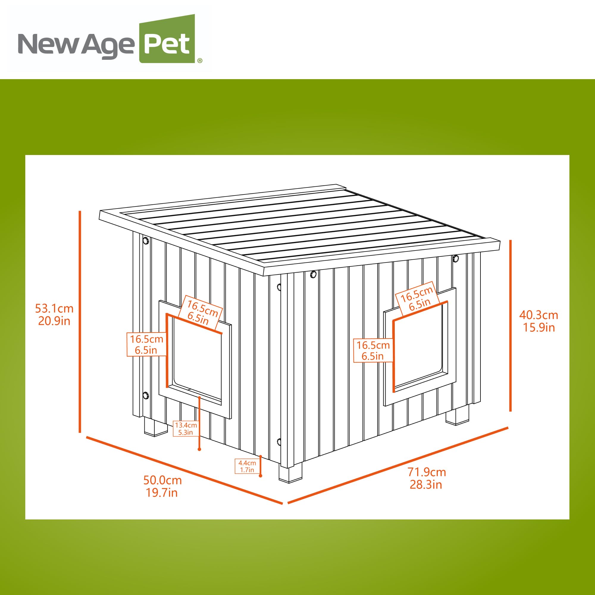 New Age Pet ECOFLEX sol élevé chat: ventilation améliorée et chaleur stable.