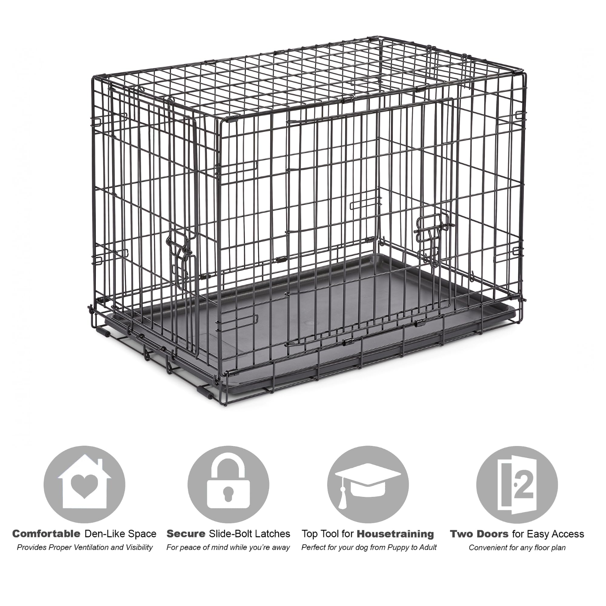 New World Cage-chien plateau etanche, nettoyage rapide après les repas.