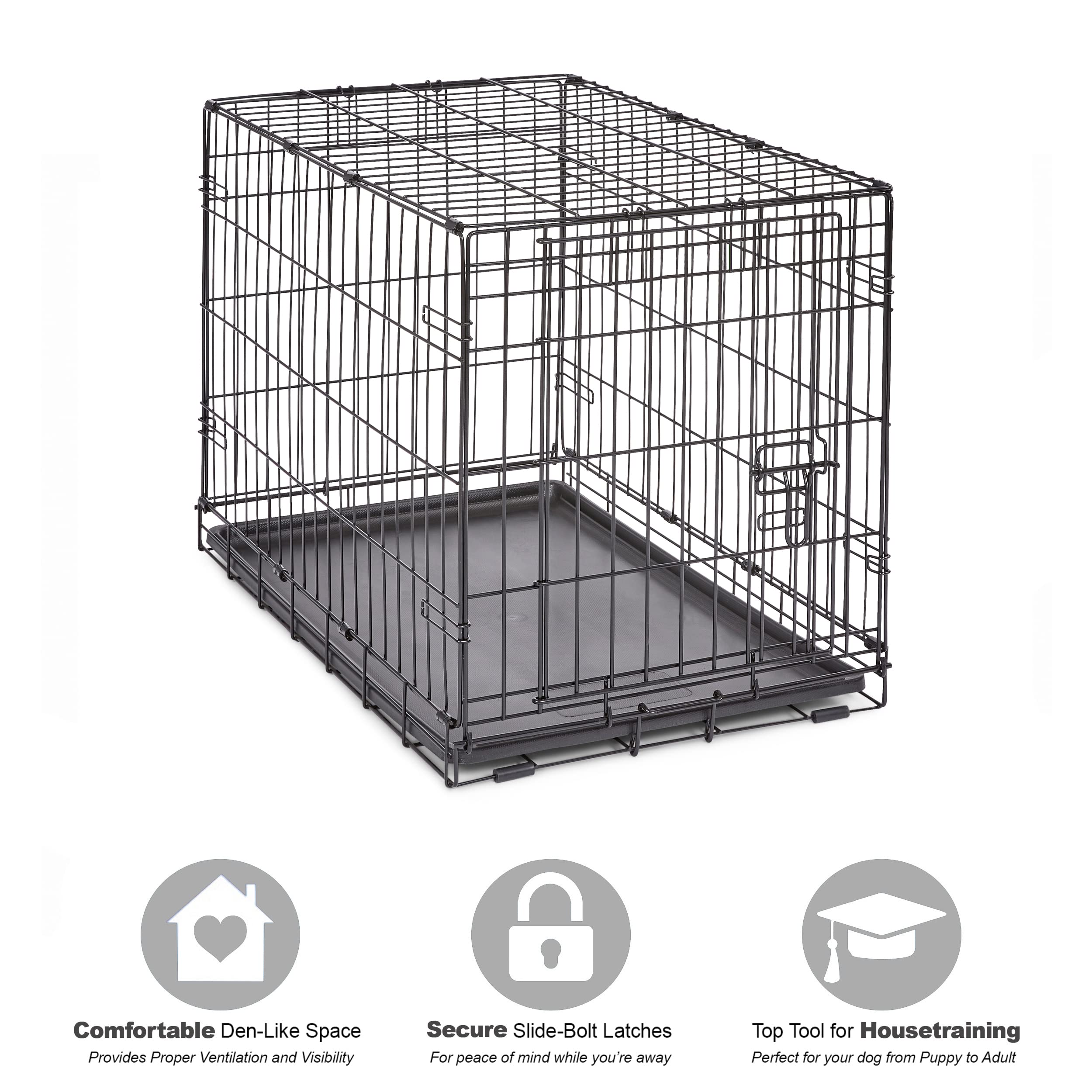 New World cage chien avec plateau étanche pour nettoyage rapide.