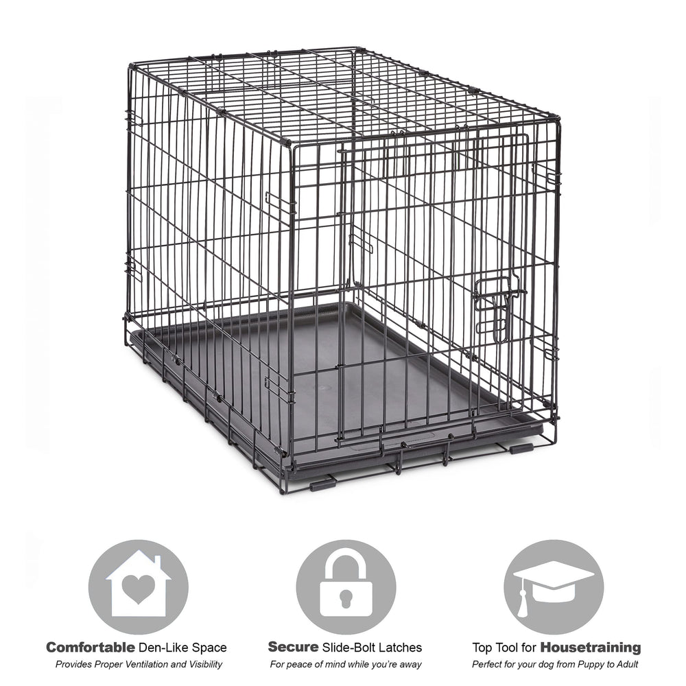 New World cage chien avec plateau étanche pour nettoyage rapide.