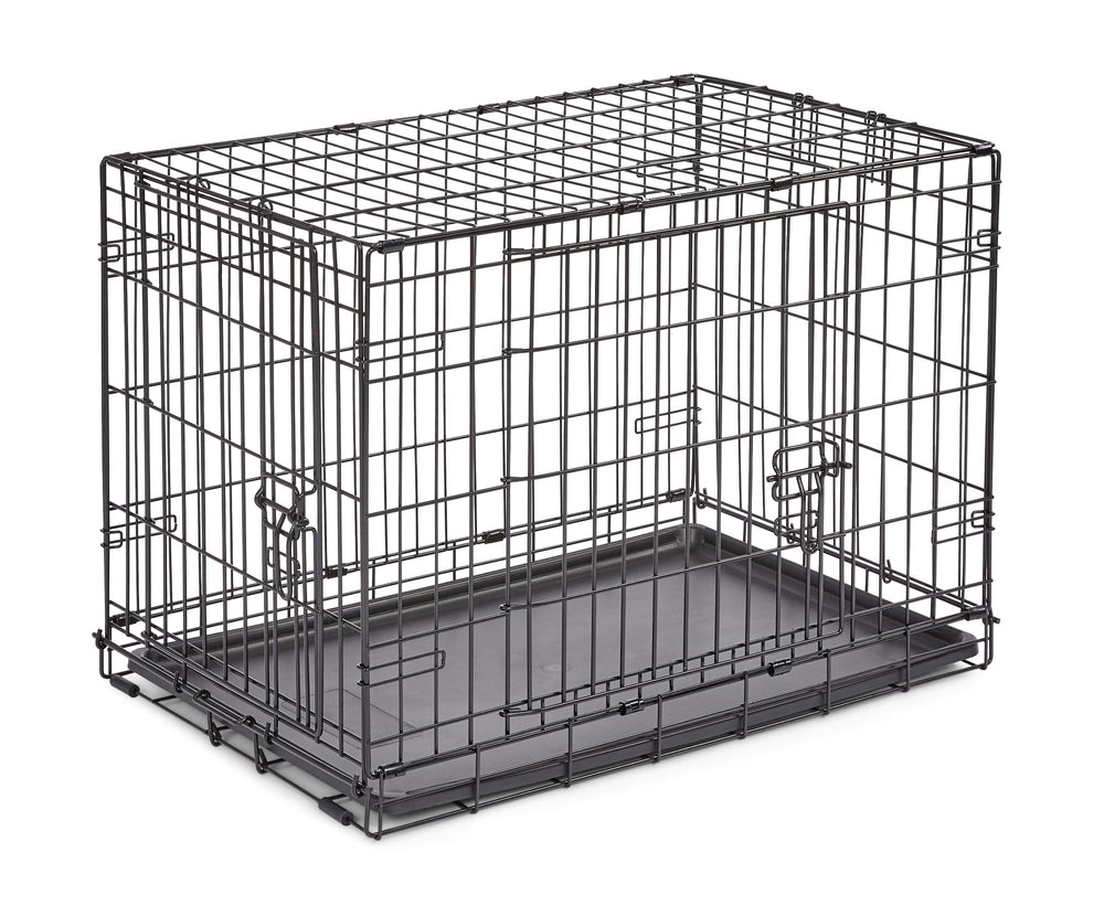 New World Cage-chien à porte double, 30 pouces, idéale pour le foyer et les voyages.