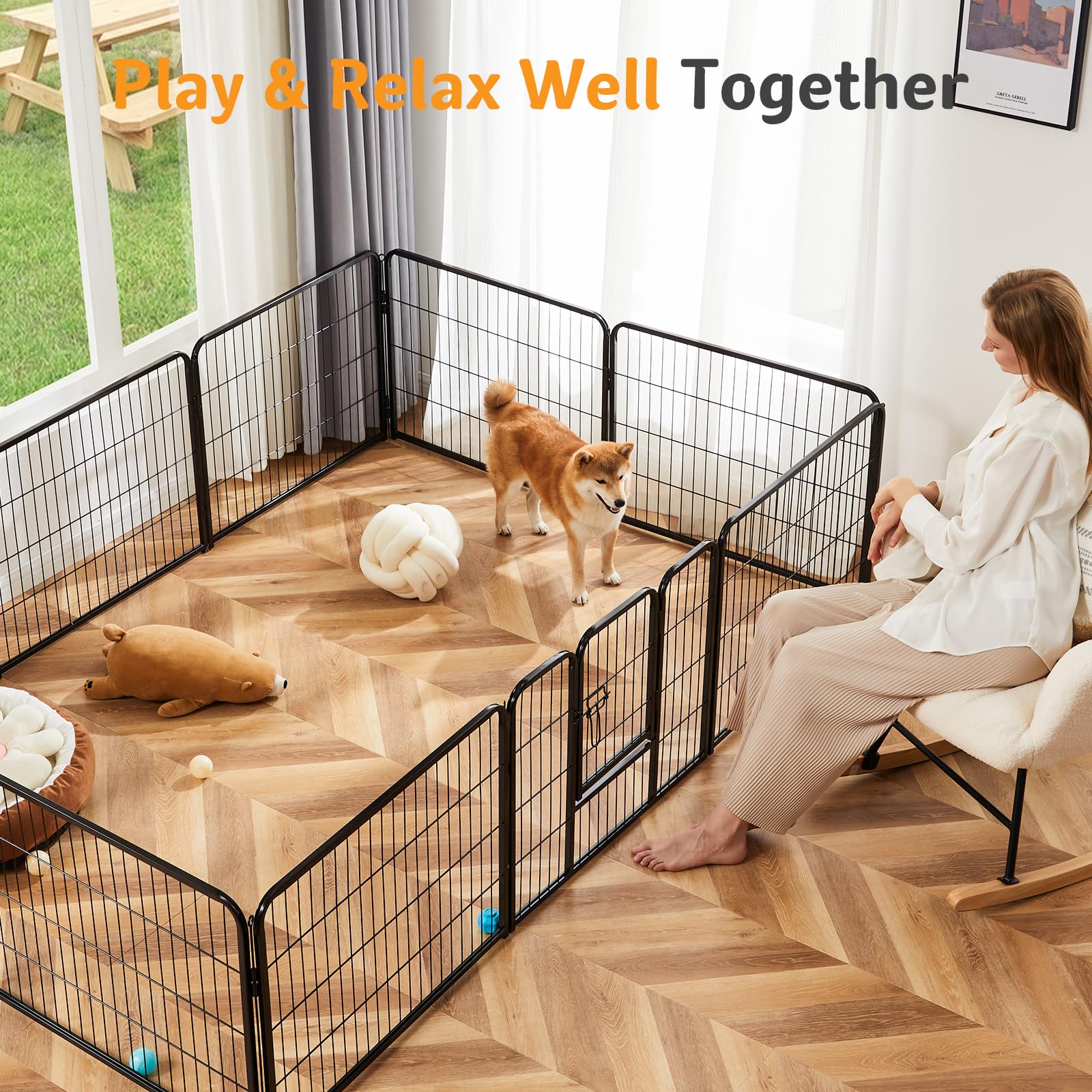 NEWBULIG chenil chien – forme personnalisable pour adapter l’espace de jeu
