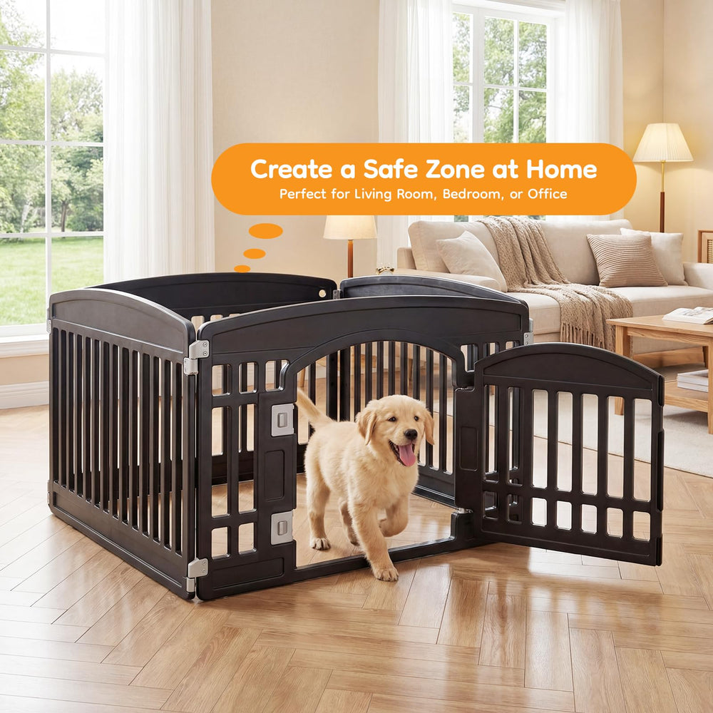 NEWBULIG Parc chien 4 panneaux extérieur, usage extérieur stable et pratique.