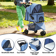 NEWBULIG Poussette Animaux Panier Rangement: rangement spacieux pour accessoires.