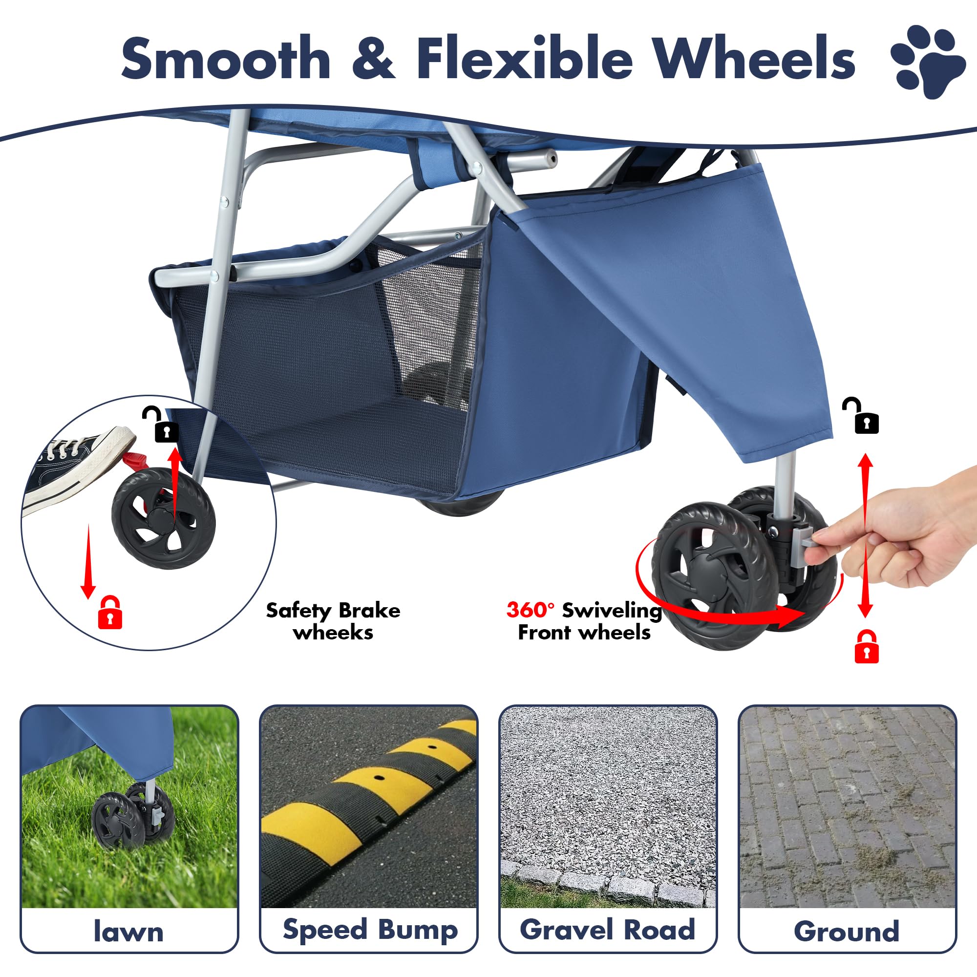 NEWBULIG Poussette Animaux Pliage Une Main: rangement rapide et compact.
