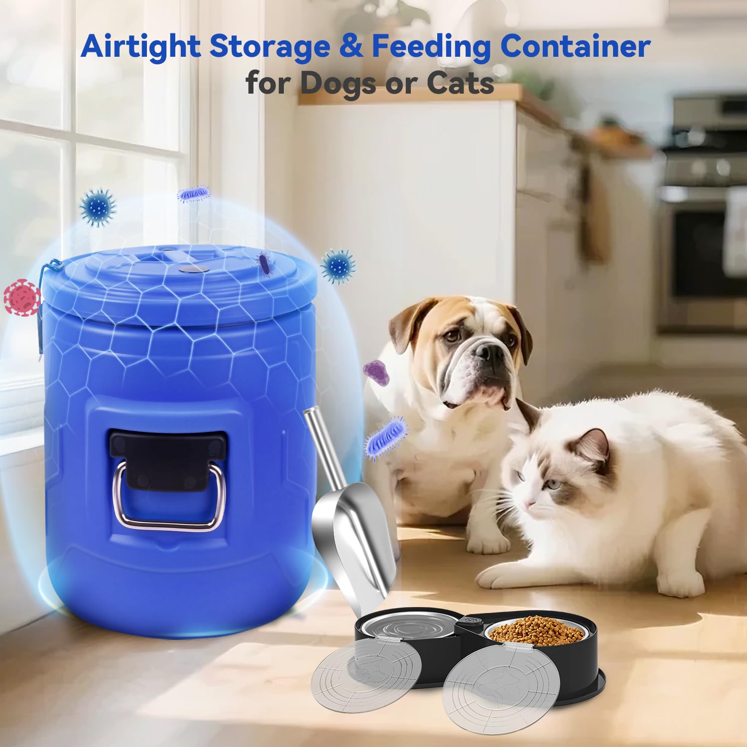 Newget capacite 20lb ideal stockage nourriture animaux: réduction des remplissages fréquents.