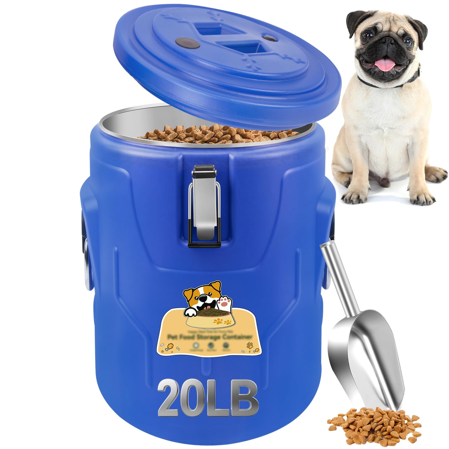 Newget conteneur-nourriture-chien-20lb-acier-inox: stockage propre et durable.