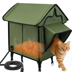 Newget maison-chat-chauffee exterieur avec toit incline protégeant du froid