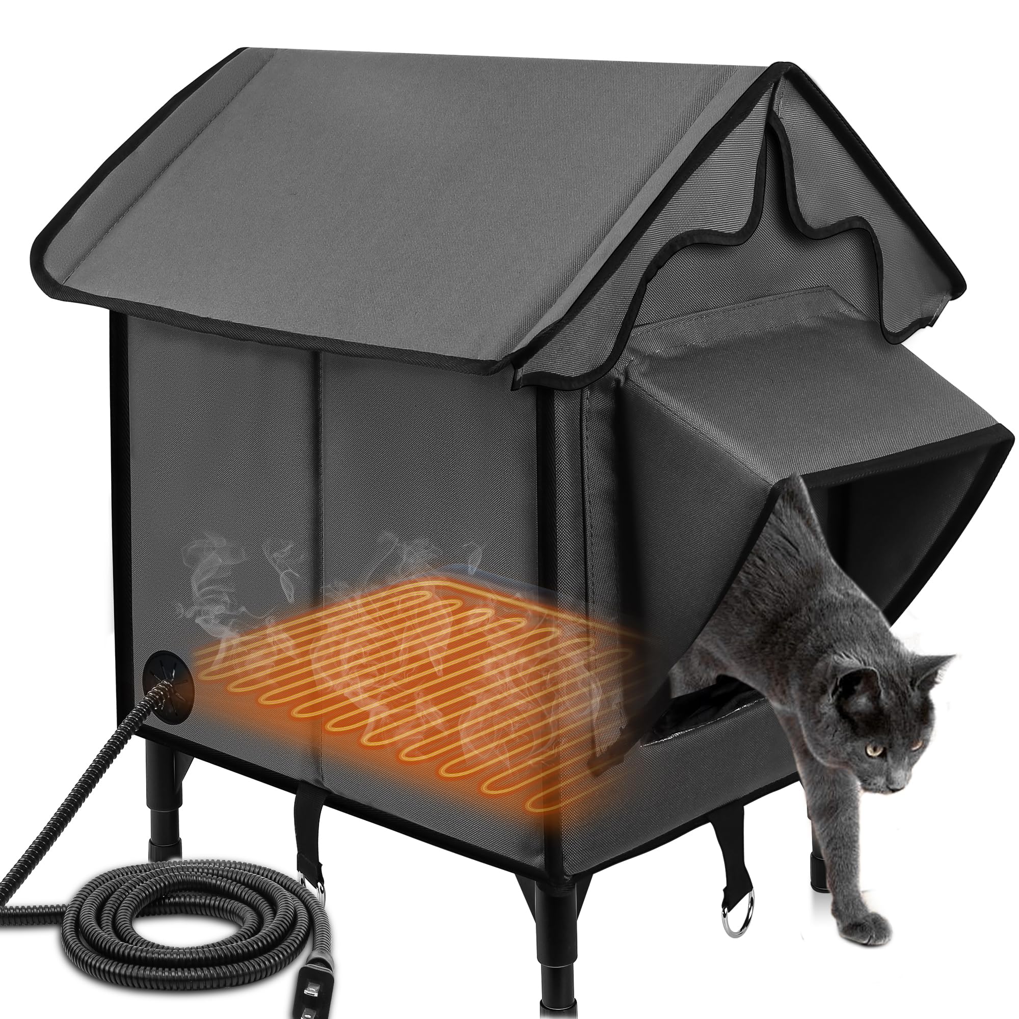 Newget maison-chat-chauffee exterieure: refuge extérieur chaud et sécurisé pour chats.