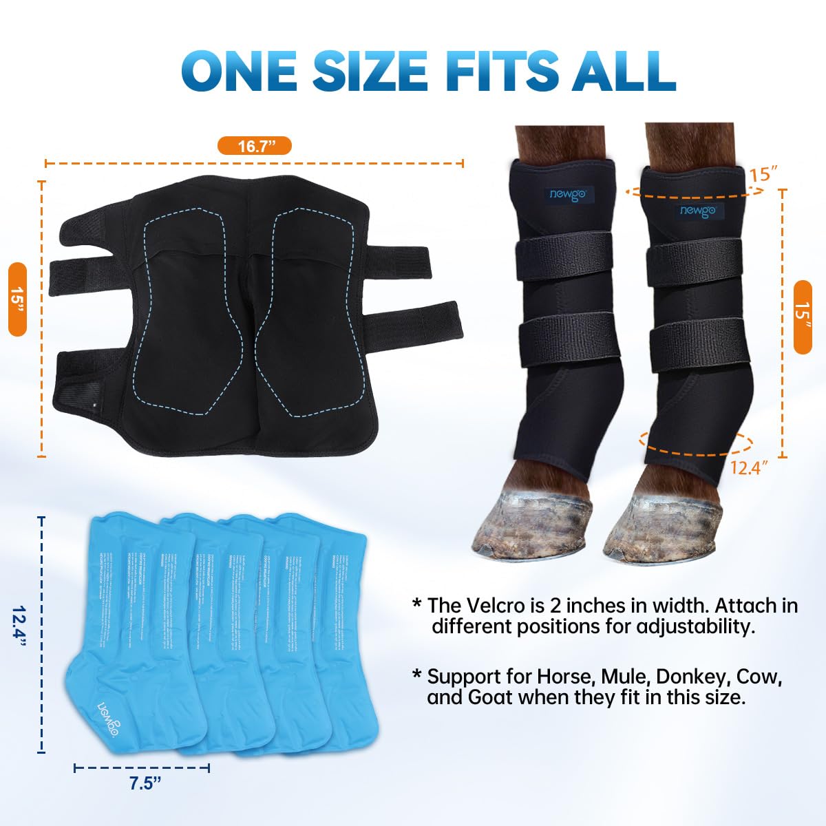 NEWGO taille unique 16,7x15 pouces: s'adapte à chaque jambe.