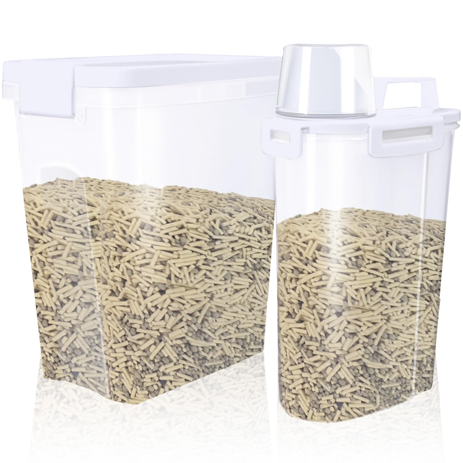 Newivi, boîte de rangement litière pour chat, capacité 5,7 L et 3,2 L, pratique et sûr.