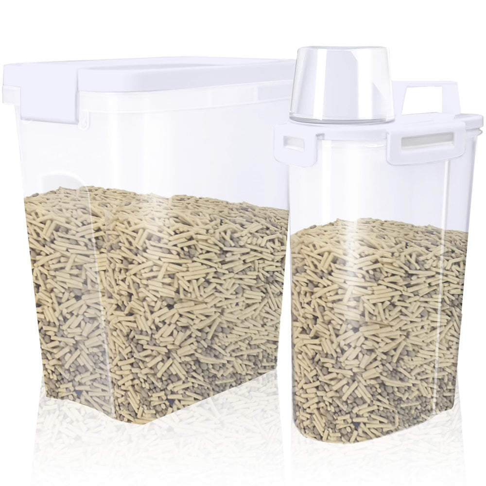 Newivi, boîte de rangement litière pour chat, capacité 5,7 L et 3,2 L, pratique et sûr.