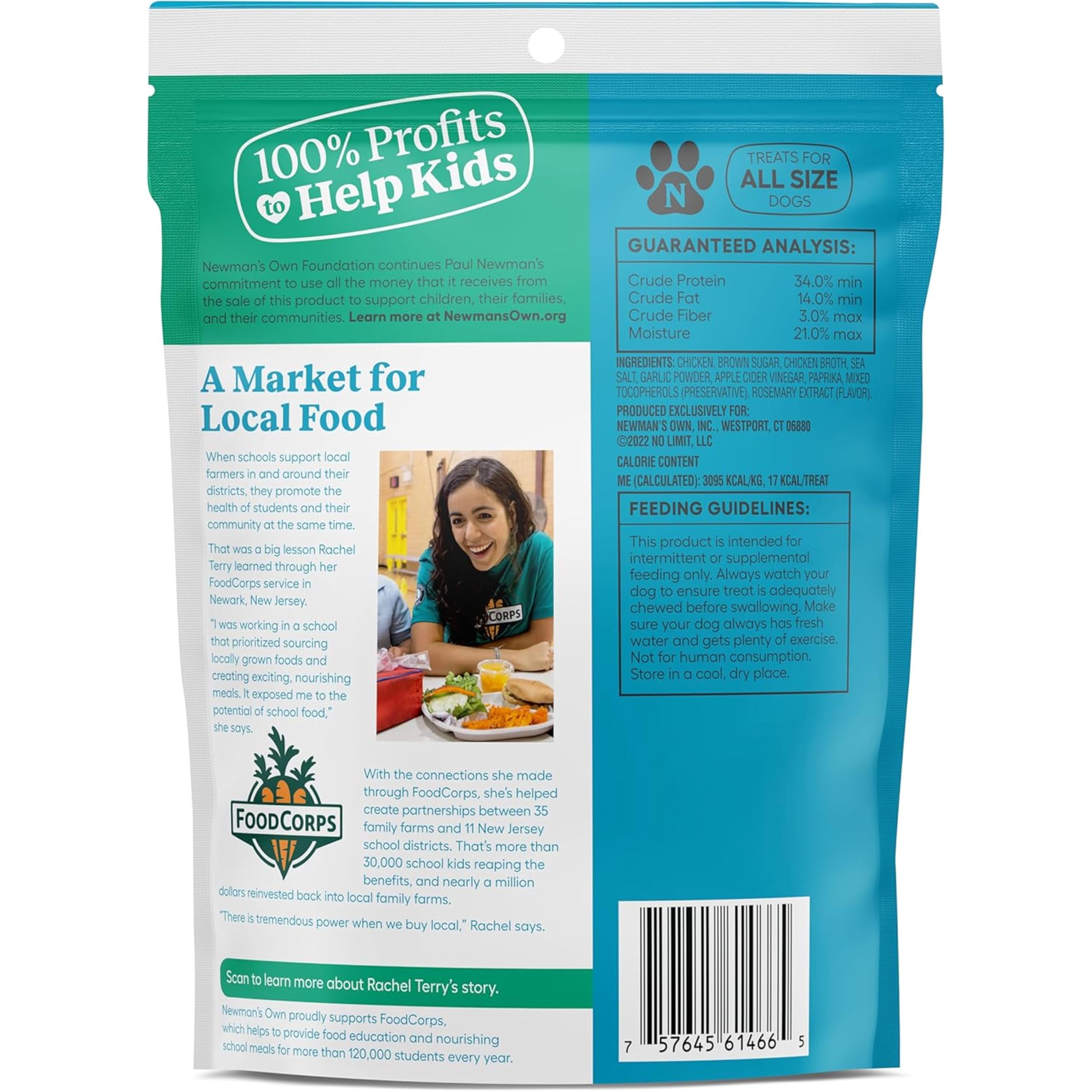 Newman's Own Chicken Jerky: emballage 5 oz, pratique et fraîcheur préservée.
