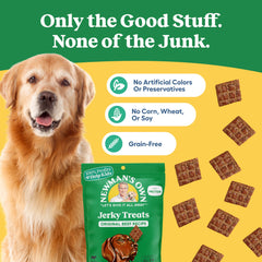 Jerky Newman's Own sans céréales, ingrédients simples et choix sain pour chien.