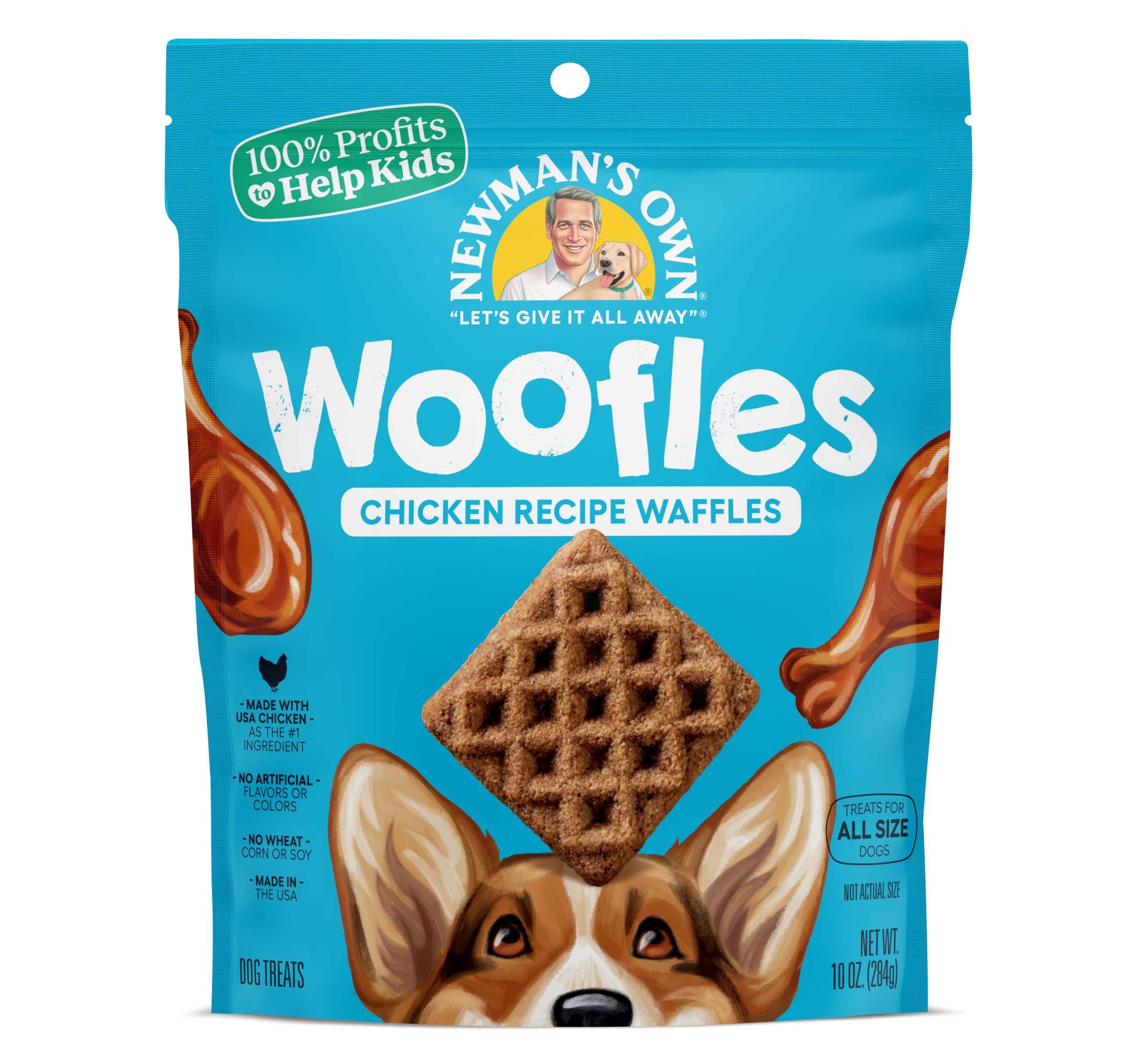 Newman's Own Woofles gaufres au poulet, récompense idéale pour l'entraînement.