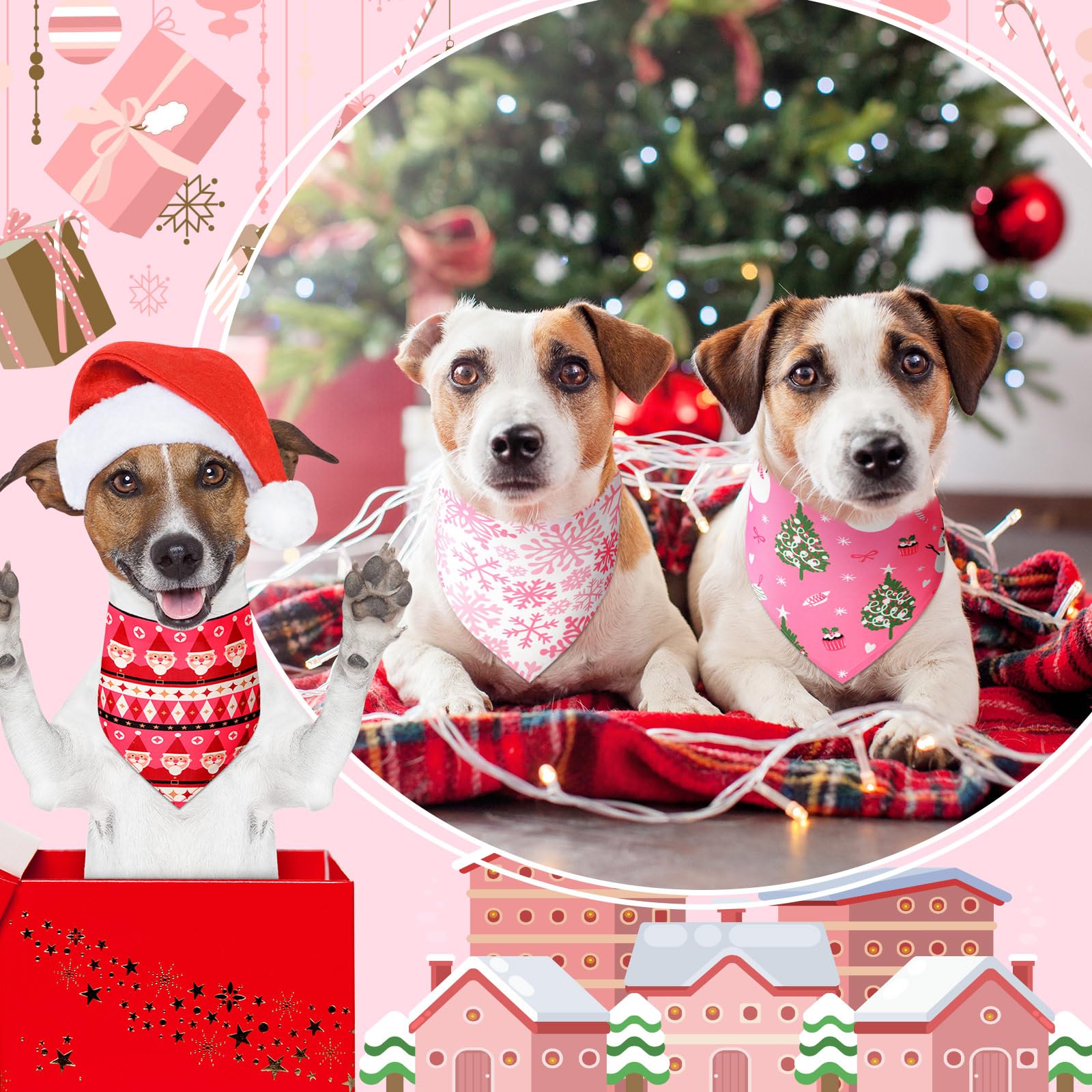 Bandanas roses Newwiee pour animaux, tenue festive idéale pour les photos.