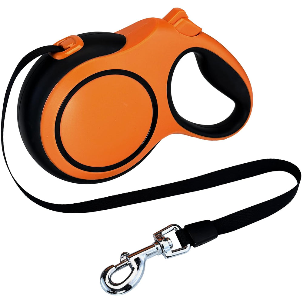 NexLogi Laisse rétractable 26 ft orange-noir pour liberté et sécurité.