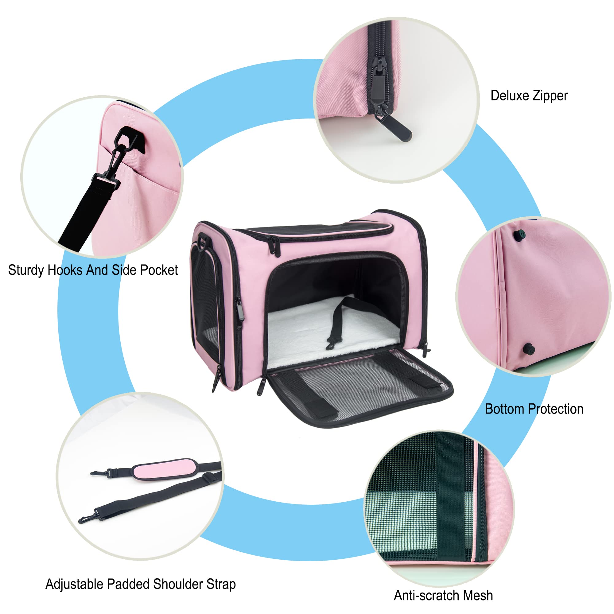 NextFri maillage ventilation rose, air frais et visibilité pendant le voyage.