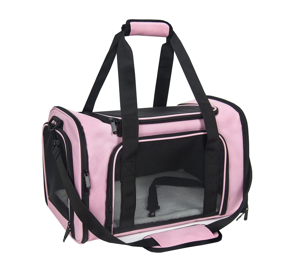 NextFri porteur doux rose avec ouverture supérieure pratique pour les animaux en voyage.
