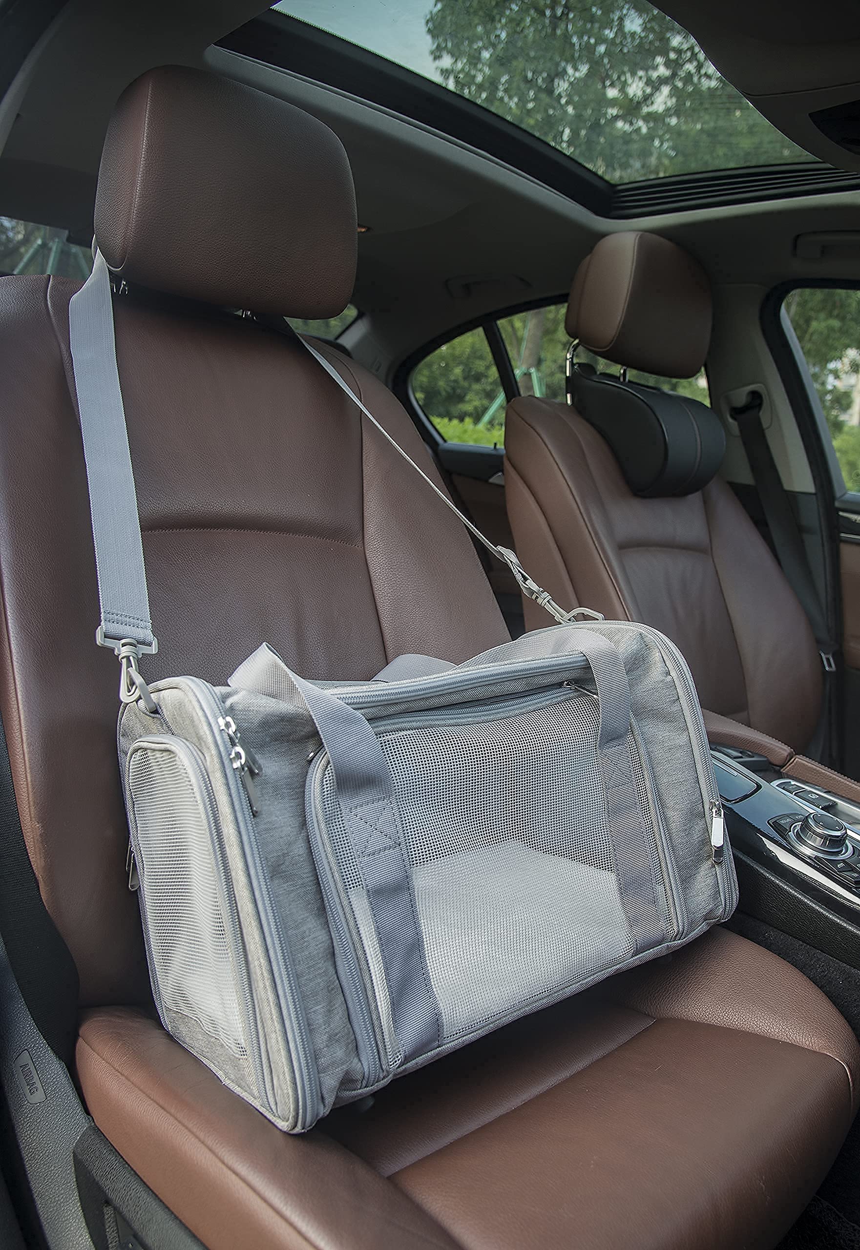 NextFri transport souple gris, fermetures zippées sécurisées pour accès rapide.