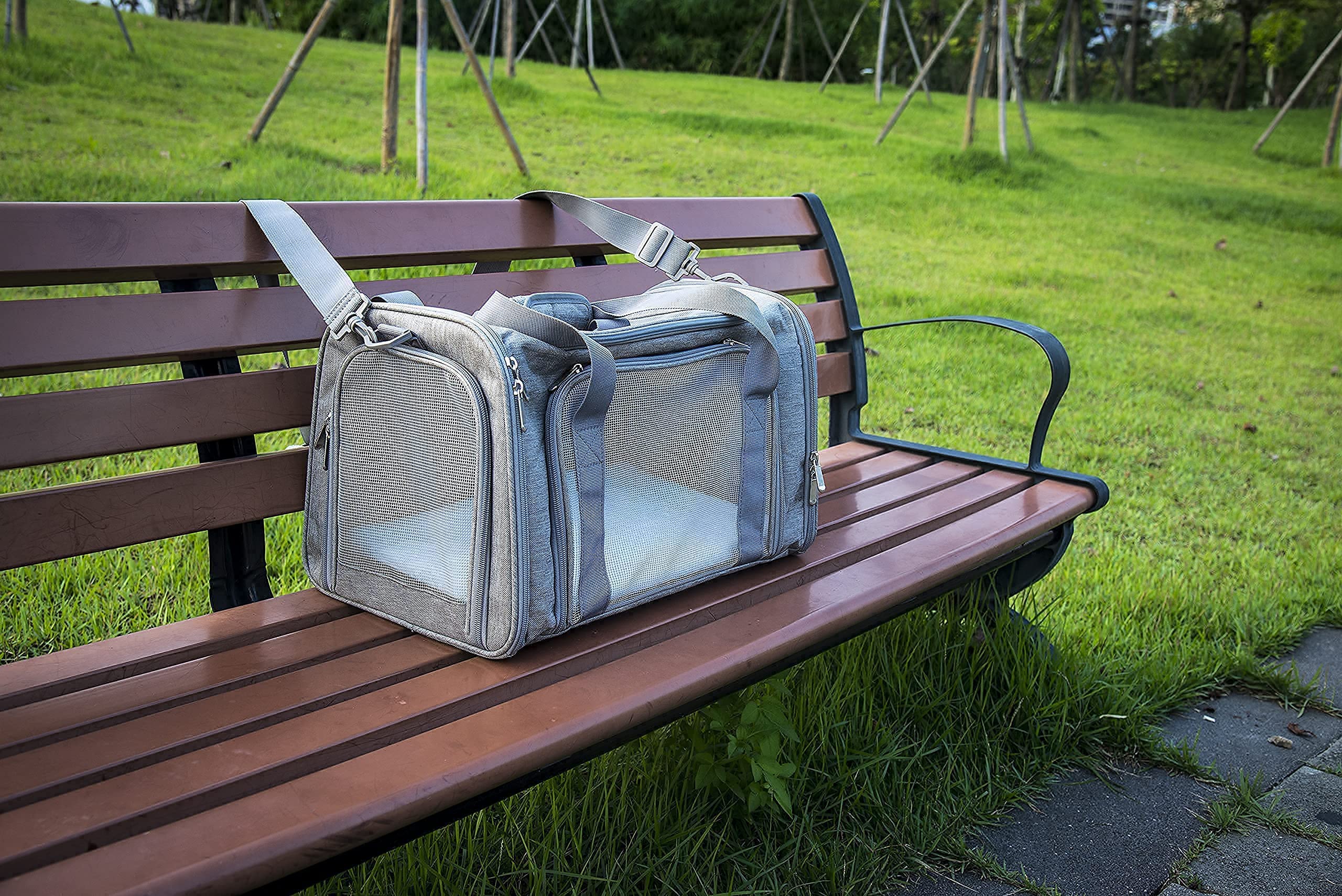 NextFri transport souple gris, pliable et rangé pour rangement facile.