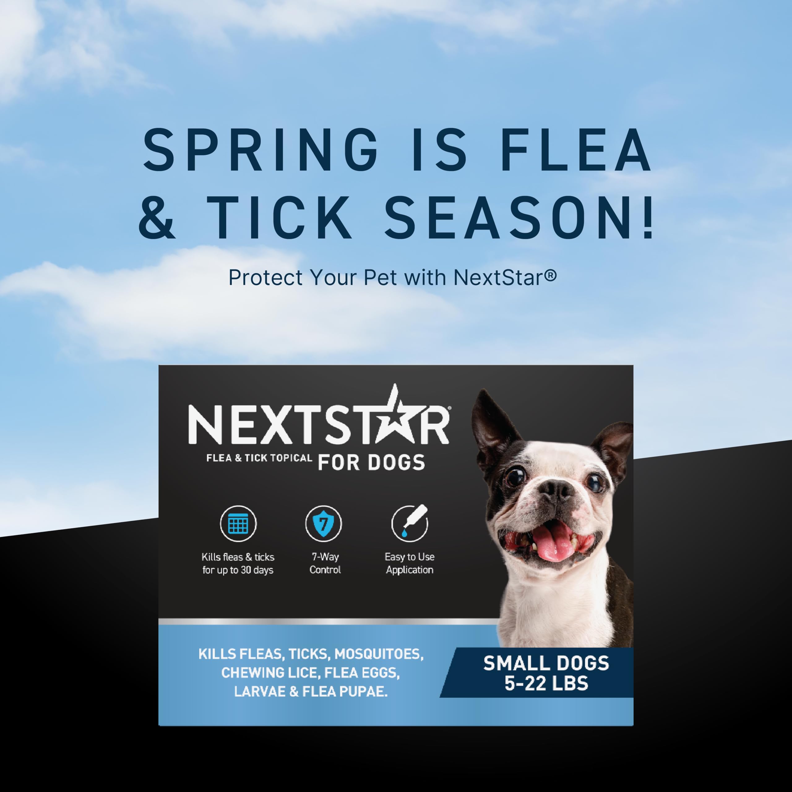 NEXTSTAR gouttes topiques faciles à appliquer sur la peau du chien.