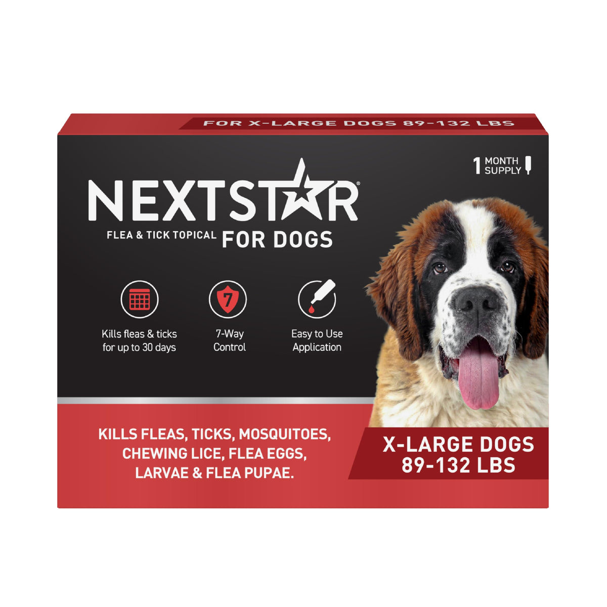NEXTSTAR: prévention puces et tiques pour chien, protection mensuelle efficace.