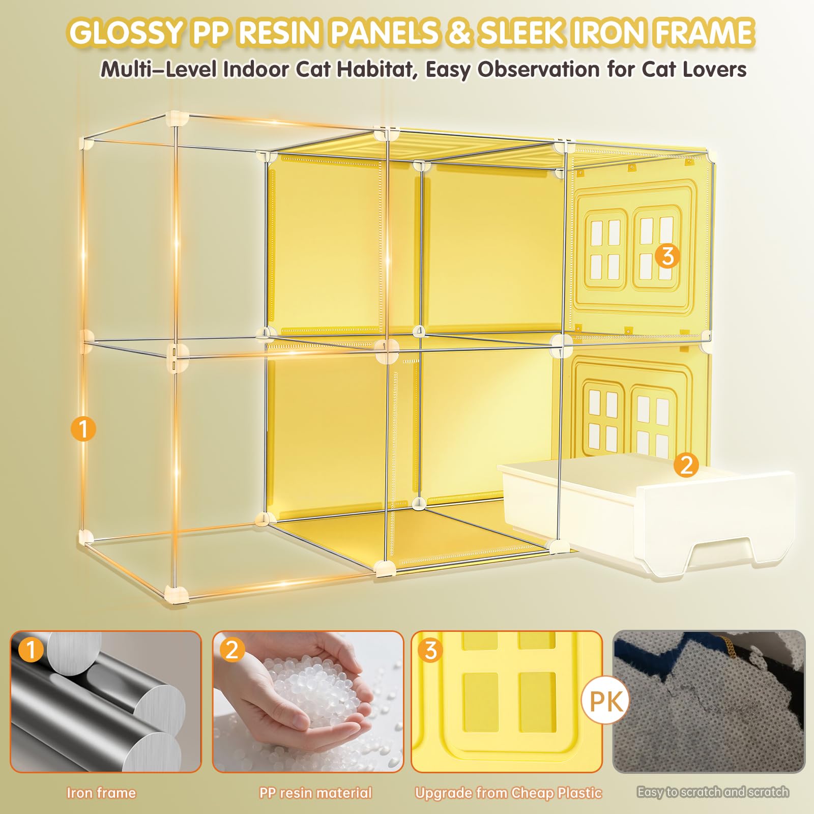 Nfnoyp chassis ferre robuste : cadre durable et anti-rayures.