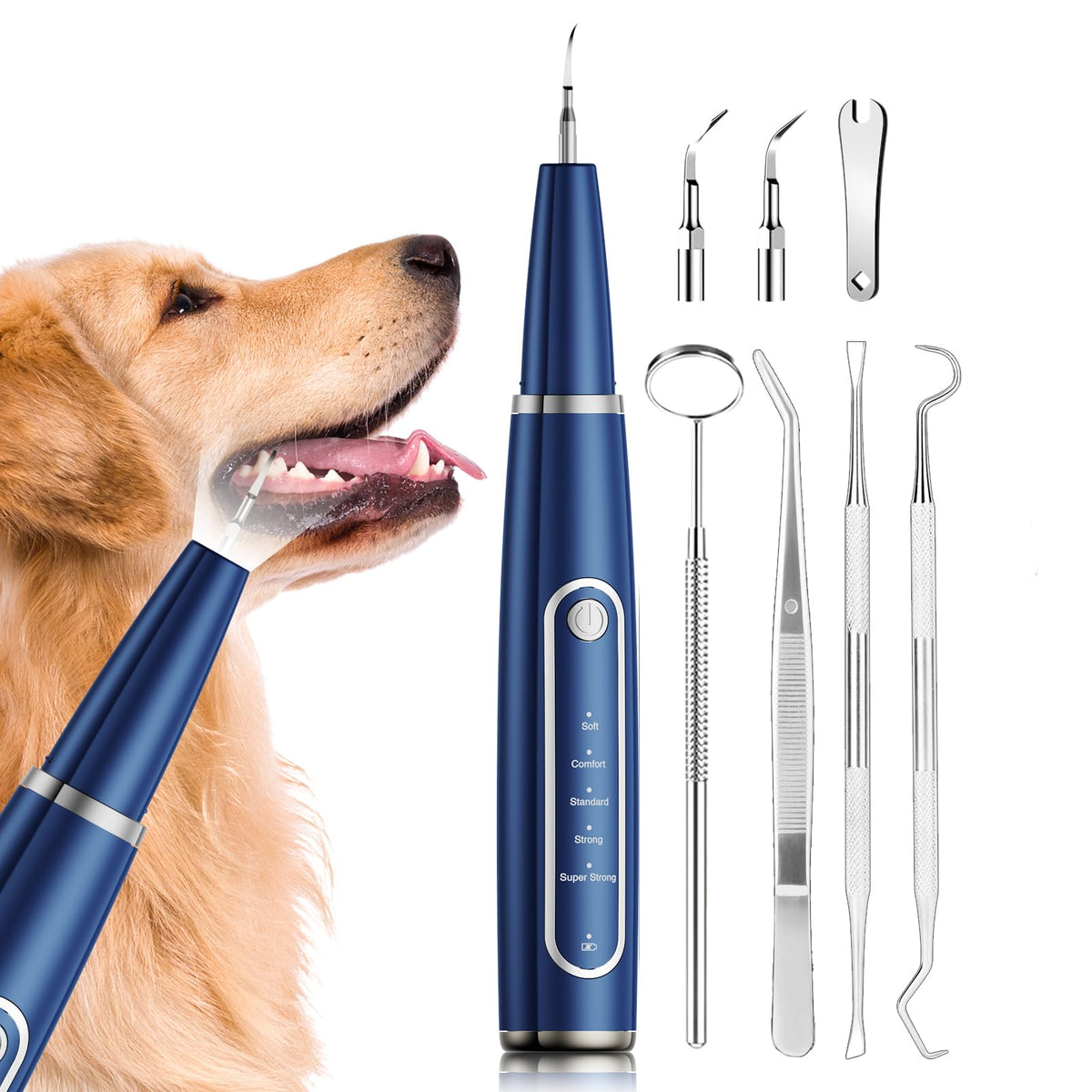 Ni-SHEN nettoyant dents ultrasonique pour chiens, élimine le tartre en douceur.