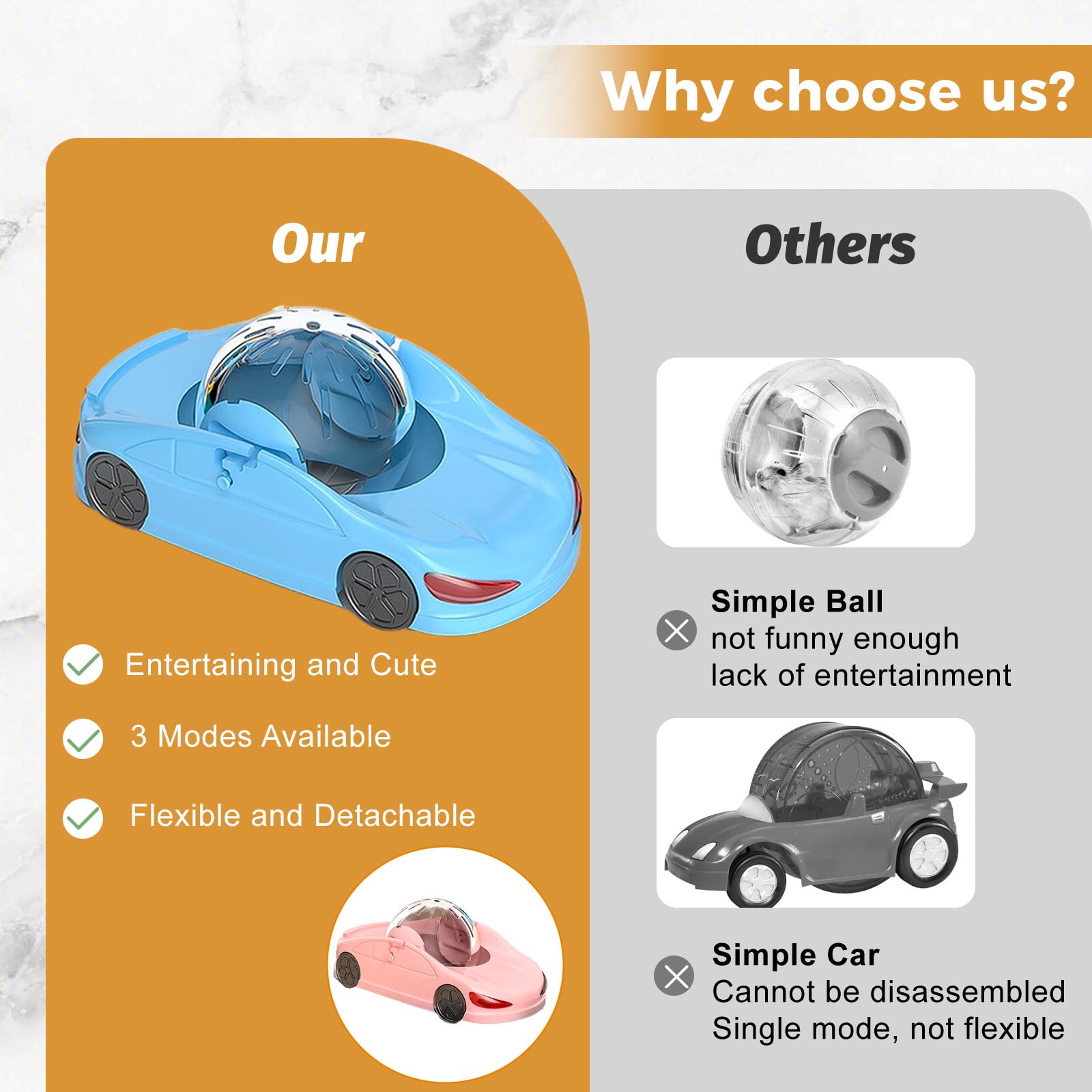 Nicerice Hamster Car rose, design mignon pour votre petit animal.