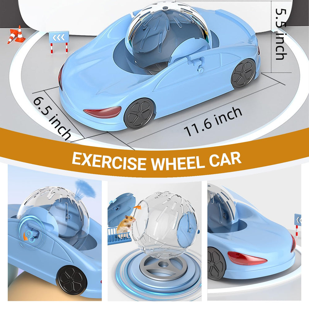 Nicerice voiture pour hamster, ventilation sûre et vue à 360 degrés pendant l’exercice.