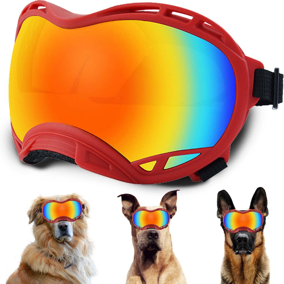 Lunettes NICERINC PET anti-UV pour chien, protection oculaire en plein soleil.