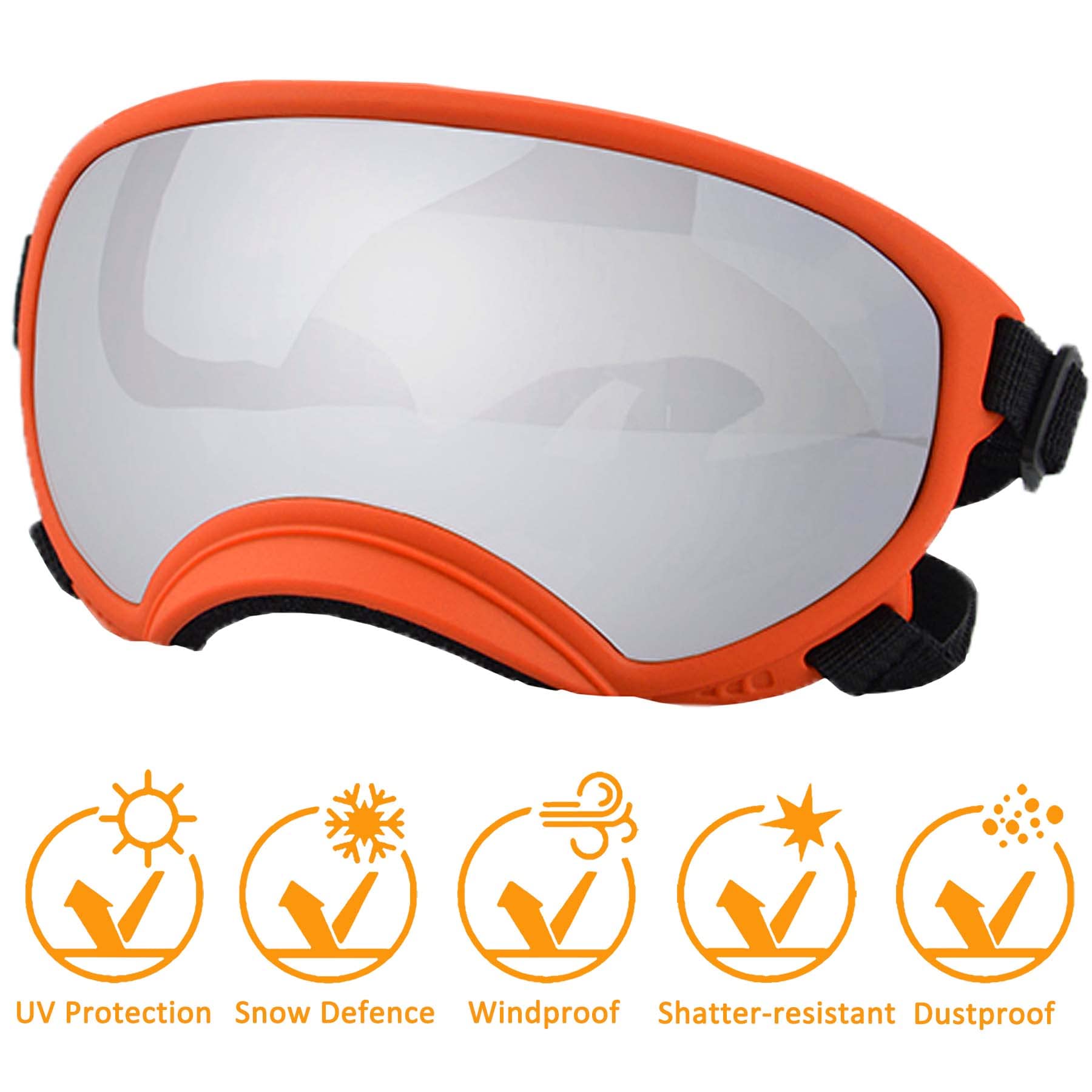 Lunettes NICERINC PET pour chien, bande élastique réglable assurant un maintien sûr.