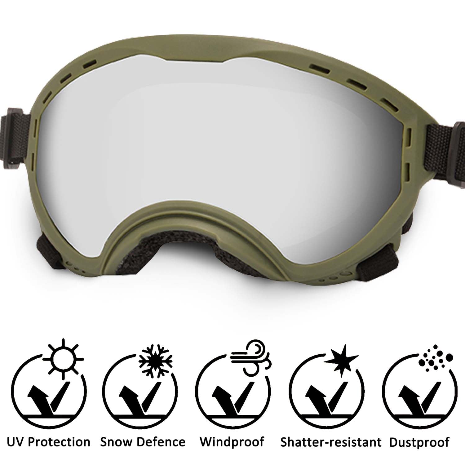 Lentilles UV400 NICERINC PET protégeant les yeux du chien lors des sorties.