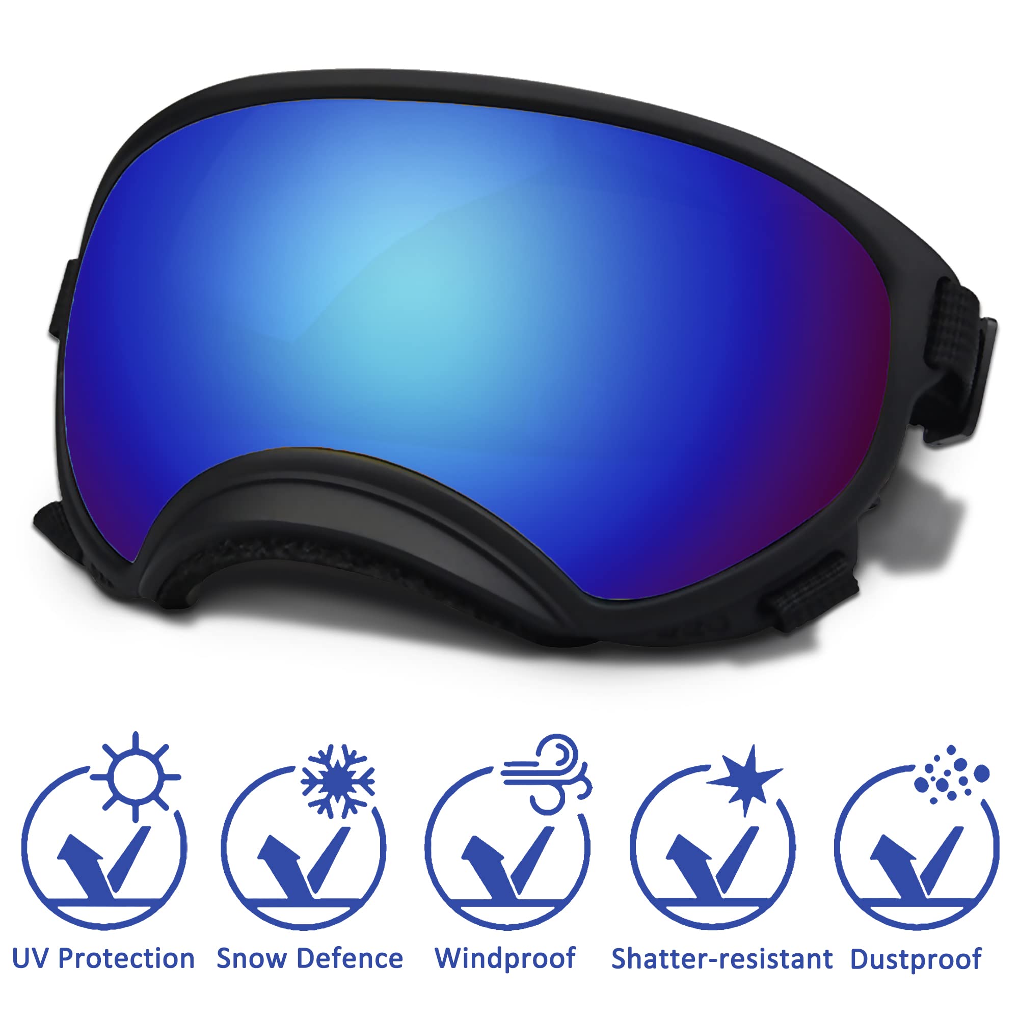 NICERINC PET lunettes chien: sangle réglable pour un ajustement sûr.