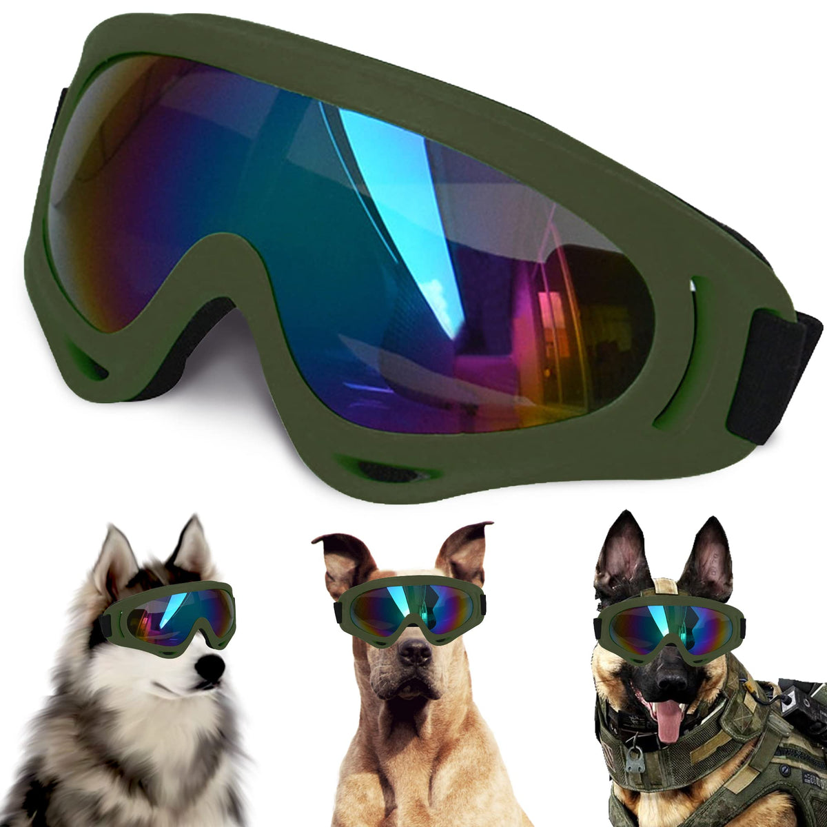 NICERINC PET Lunettes chien grand - vue avant, protection UV