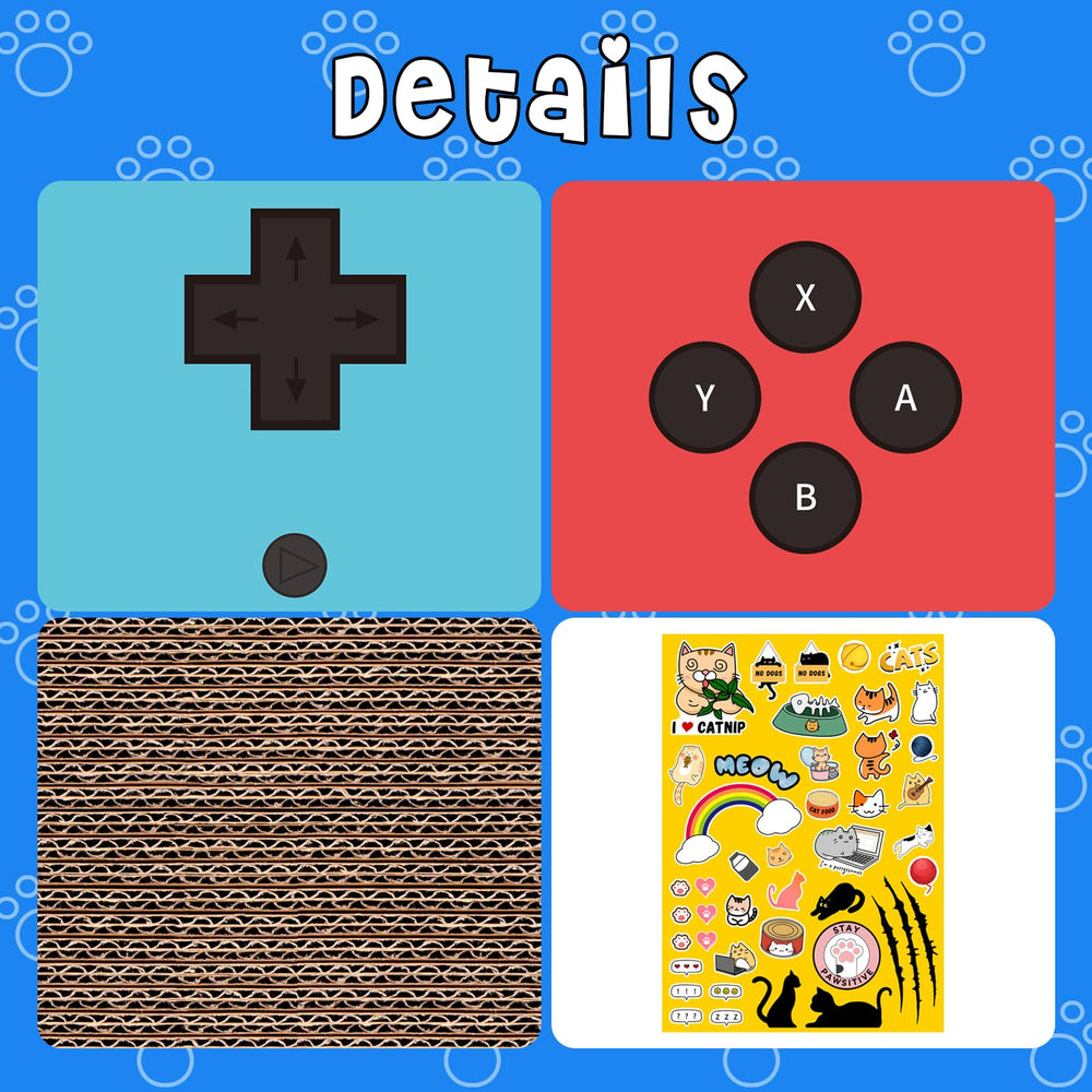 NICETHUMB ensemble-grattoir-chat-jeu-et-autocollants: kit complet pour activité quotidienne.