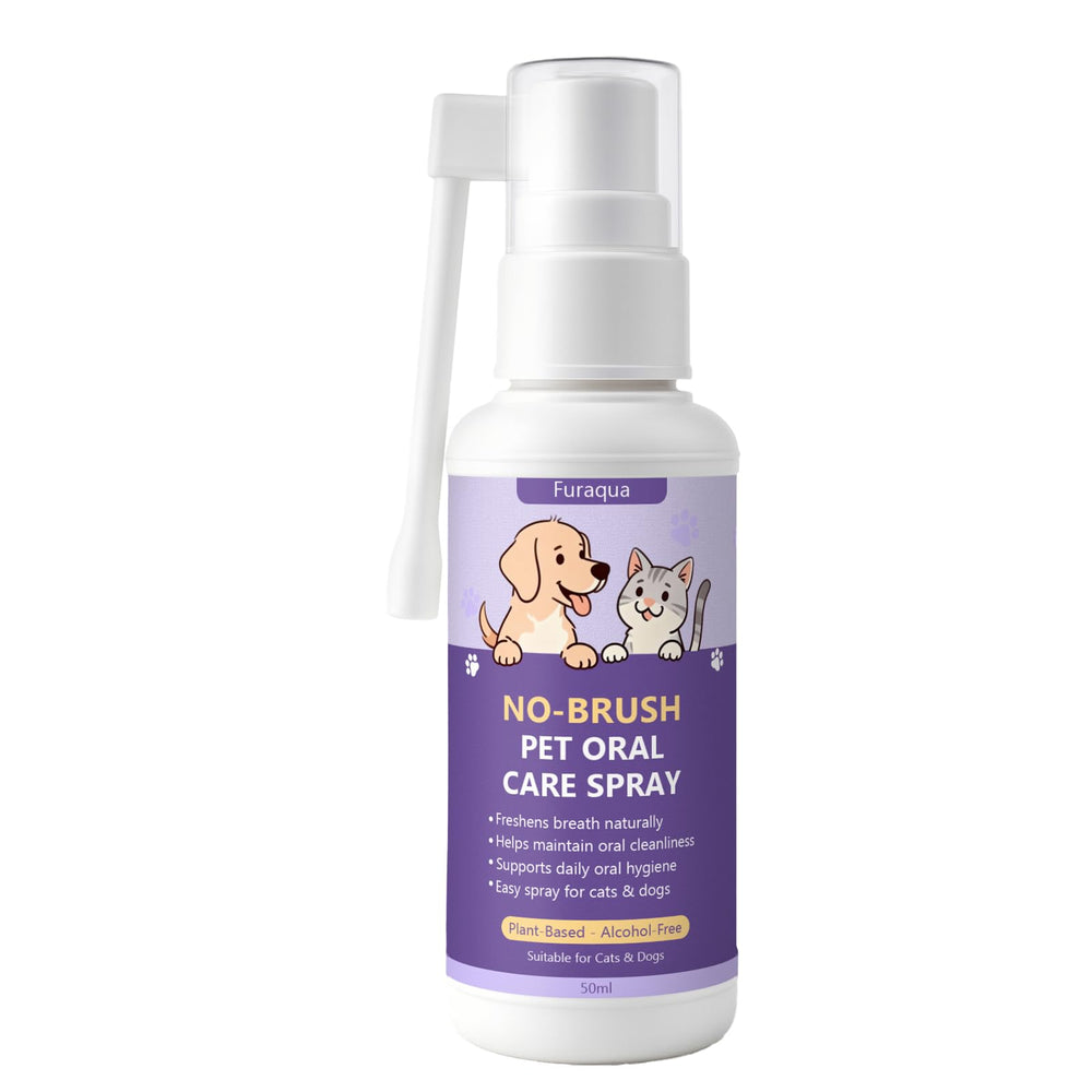 Nichalous Furaqua spray dentaire pour chien – haleine plus fraîche après application.