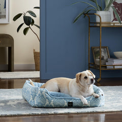 Nicole Miller New York Pet Mod Damask Plushy Bolster Bed couverture amovible lavage pratique