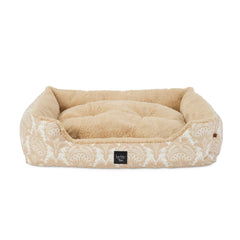 Nicole Miller New York Pet Mod Damask Plushy Bolster Bed vue latérale soutien moelleux