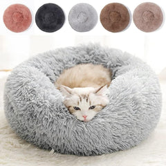 Nid-chat rond douillet en fausse fourrure pour le confort