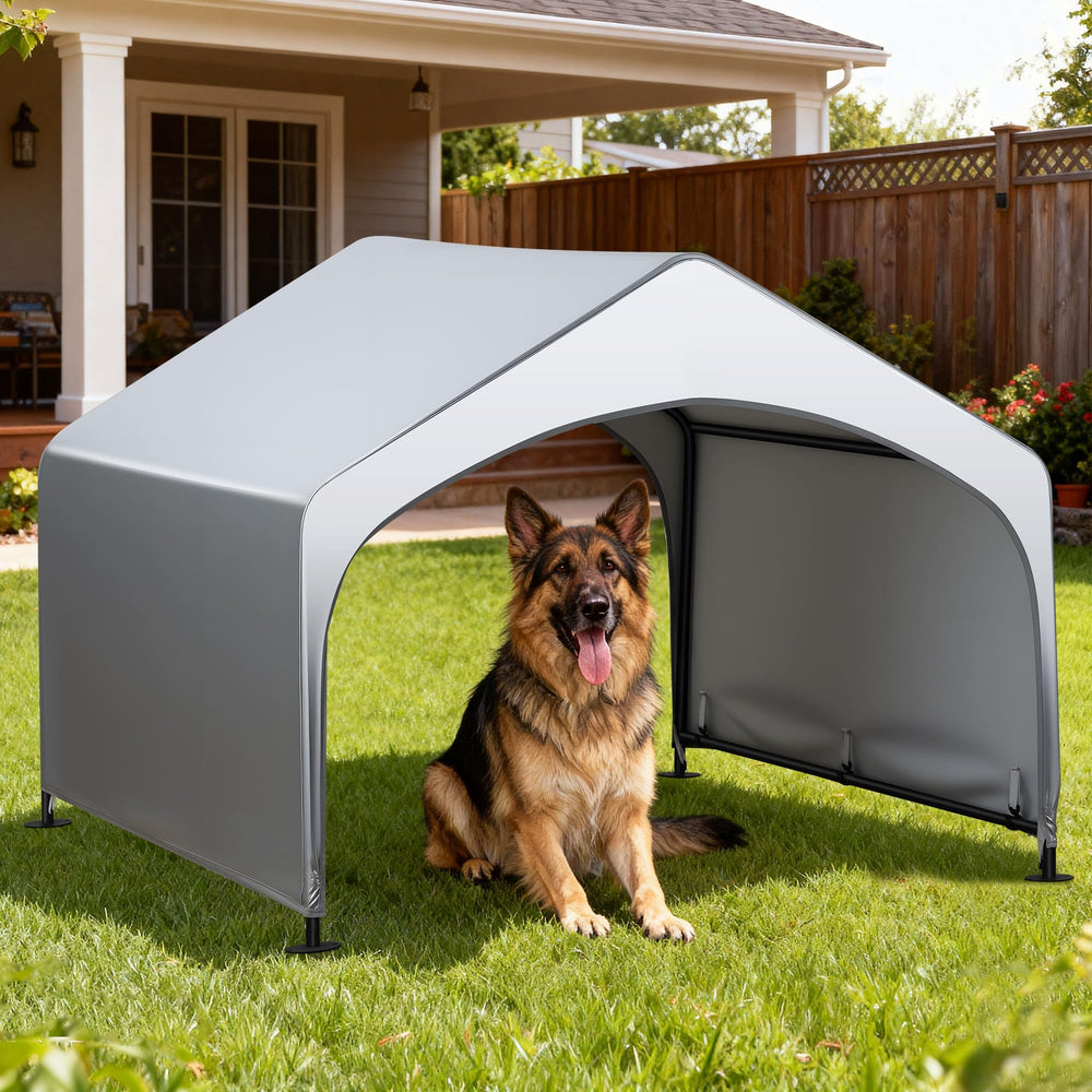 Nidouillet abri-ombre-chien : structure robuste pour espace extérieur confortable.