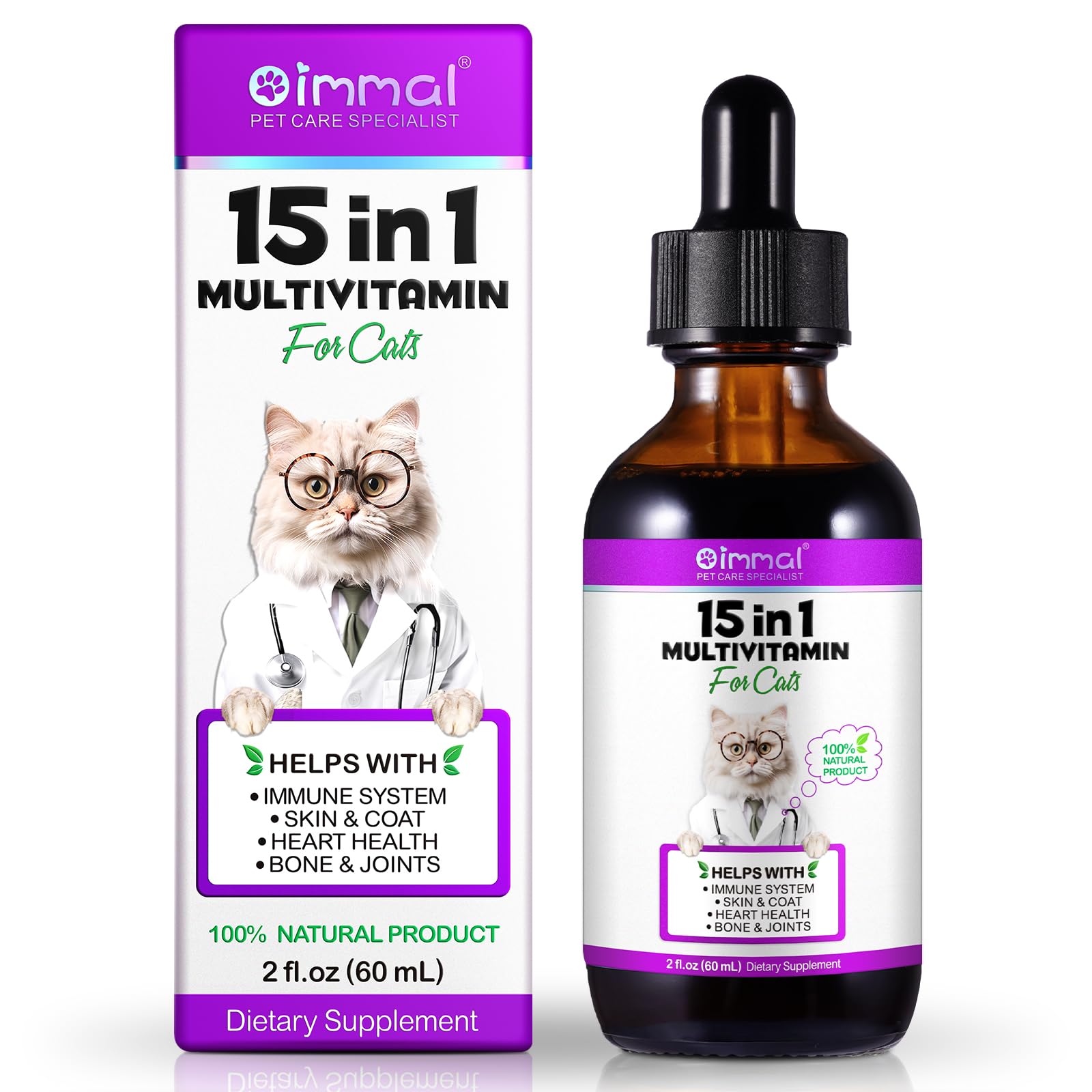 NIFEISHI gouttes 15-en-1 pour immunité et vitalité du chat