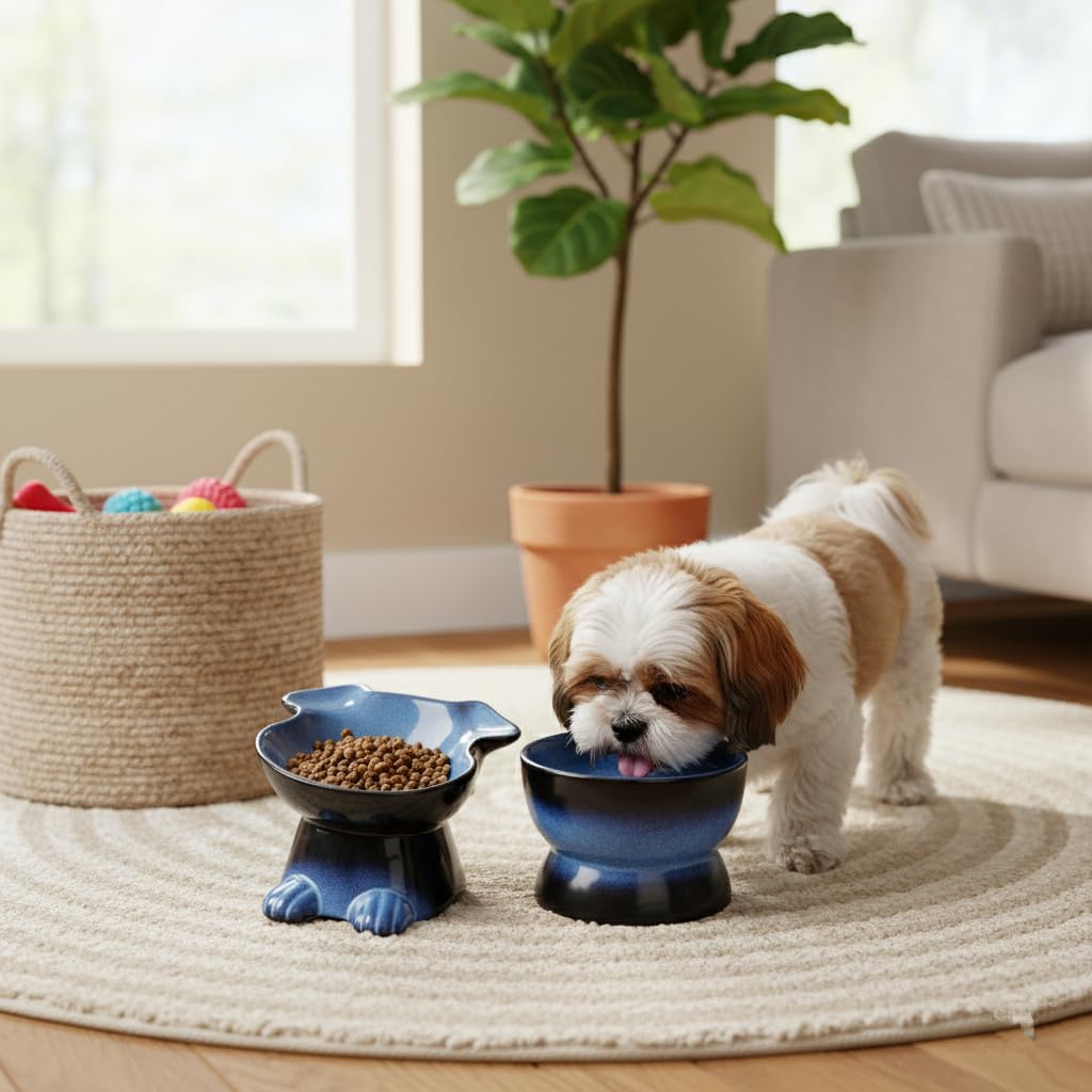 Nihow design moderne bol chien bleu vif, attire l'attention et complète la déco.