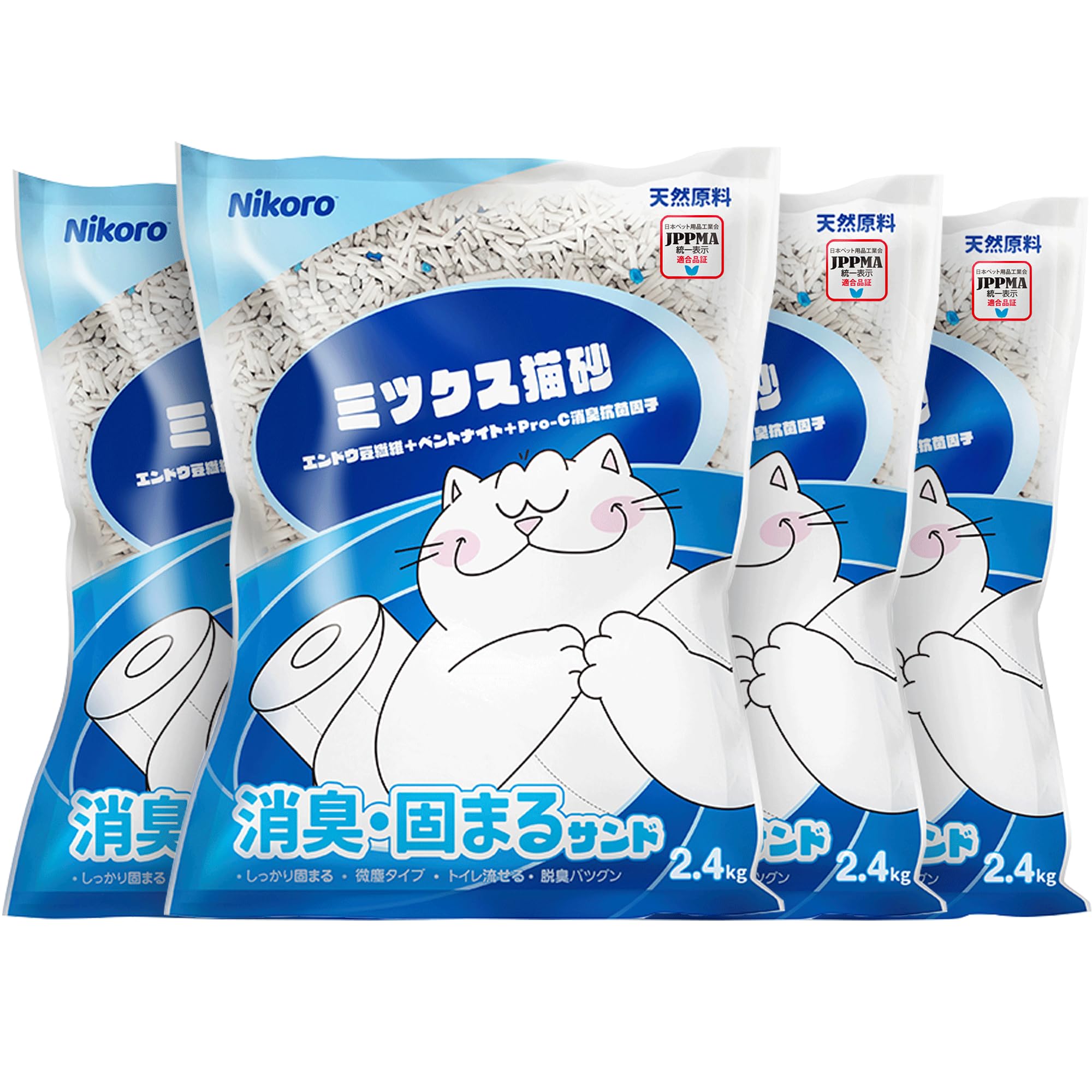 NIKORO Tofu Litiere agglomeration rapide facilite nettoyage.