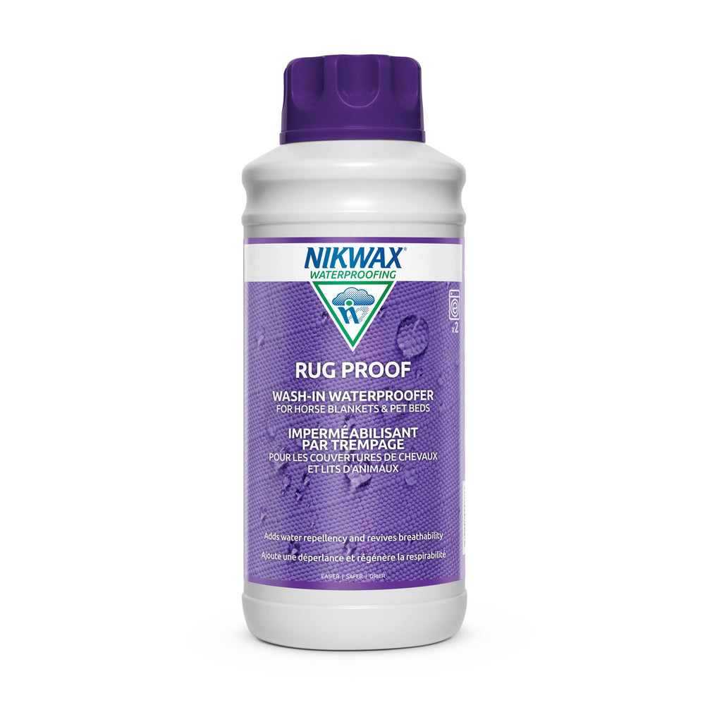 Bouteille Nikwax Rug Proof prête à l’emploi pour imperméabiliser les couvertures.