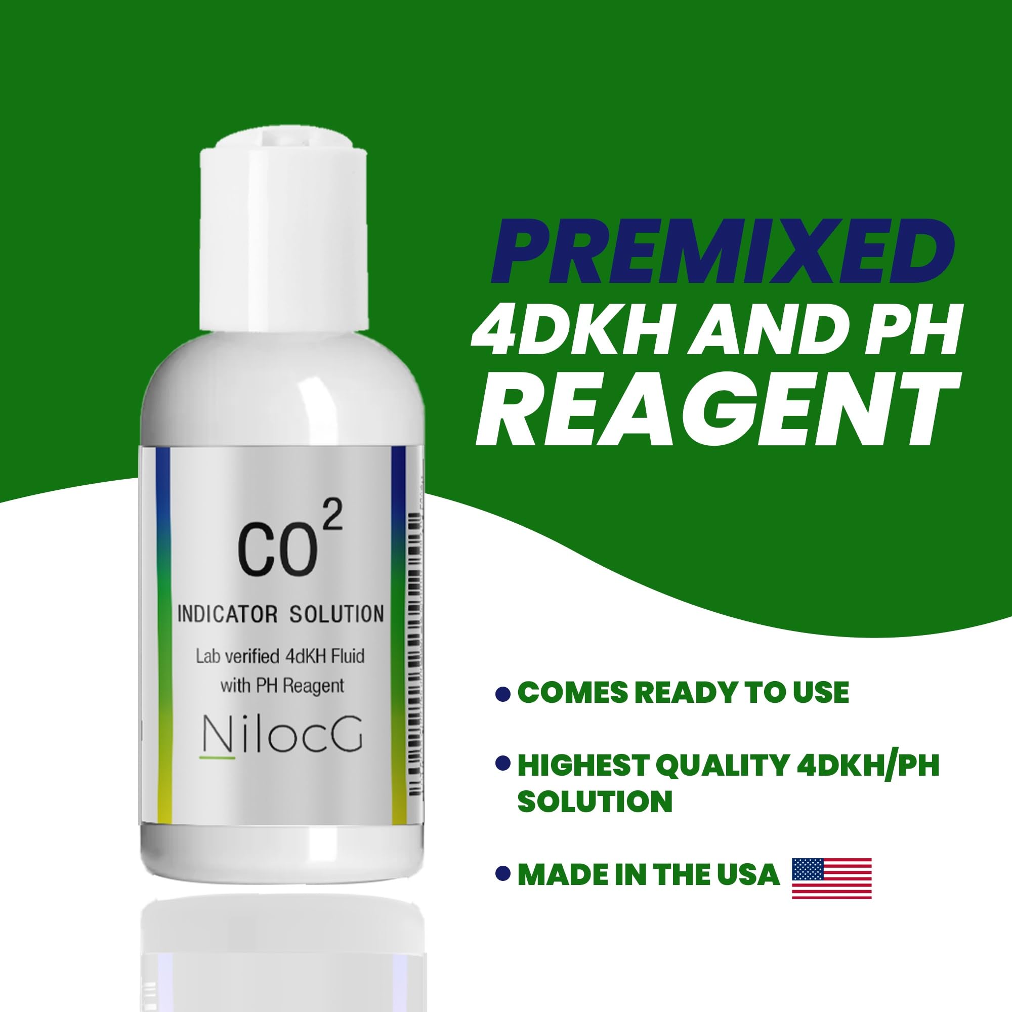NilocG Aquatics Bouteille indicateur 4dkh/pH pour mesurer le CO2.